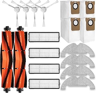 هويزدن قطع غيار للمكنسة الكهربائية الروبوتية دريمي D10 بلس RLS3D مجموعة قطع غيار ، 1 فرشاة رئيسية ، 4 فرش جانبية ، 4 فلاتر هيبا ، 4 وسادات ممسحة ، 2 كيس غبار (15 قطعة)