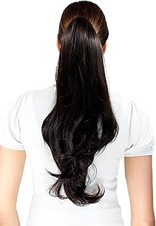 WIG ME UP - T116-4 Hairpiece Ponytail Braid Dark Brown Straight Falling Hair 50 cm Long