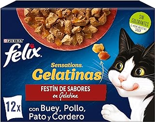 Purina Felix Sensations Cat Food, Various Meat, 6 x [12 x 85 g]