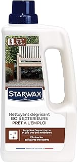 STARWAX - Cleaner & de-greying agent for outdoor wood - Restores the wood to its natural colour - Removes stubborn dirt - Eliminates the dull and grey appearance - 1 litre