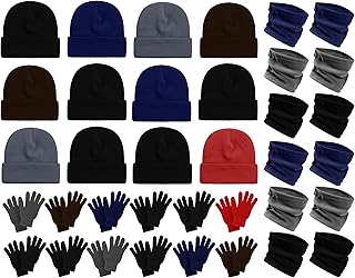 36x Winter Gloves, Beanies, Neck Warmers Unisex Bulk Pack Donation Charity Care Bundle