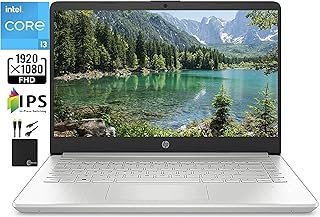 لابتوب 2021 HP 14 انش FHD IPS، انتل i3-1115G4 الجيل 11 (حتى 4.1GHz، يتفوق على i5-1035G4)، ذاكرة RAM 8GB وSSD PCIe 256GB وبصمة اصبع وكاميرا ويب HD وواي فاي وبلوتوث 4.2 وHDMI وويندوز 10 اس وكابلات