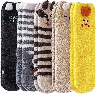 Womens Soft Cute Funny Animal Designe Microfiber Slipper Socks Cozy Fuzzy Winter Warm Socks