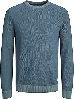 JACK & JONES mens GLOBE KNIT CREW NECK Pullover