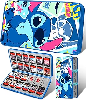 Xinocy for Nintendo Switch Game Case with 24 Game Holder Slots and 24 SD Micro Card Slots for Nintendo Switch/Lite/OLED,Cute Cartoon Games Cartridge Cases for Boys Kids Girls Kawaii Storage Box, SitSd