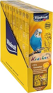 Vitakraft Cracker with Egg and Grass Seed, Nibble Sticks for Parakeets and Exotics, in Storage Size, No Added Sugar (10 x 54 g)