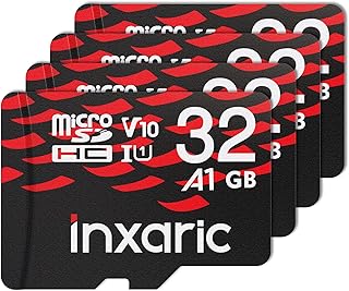 4 عبوات من بطاقات Micro SD 32GB، بطاقة ذاكرة U1 الفئة 10 لنينتندو سويتش، اجهزة الجوال، تخزين الجوال، الدرن، كاميرا الفيديو، كاميرا داش وكاميرا المراقبة، بطاقة ذاكرة C10 بسرعة عالية تصل الى 85