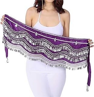 Lauthen.S 248 Coins Belly Dance Hip Scarf Tribal Belt Halloween Gypsy Costume Accessory