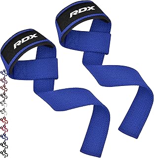 RDX Weight Lifting Straps Deadlifting Powerlifting, 5MM Neoprene Wrist Support, Anti Slip 60CM Hand Bar Grip, Heavy Duty Bodybuilding Weightlifting Workout, Soft Cotton, Strength Training Gym Fitness