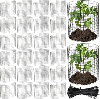 ثيروين 24 قطعة من واقيات النباتات السلكية لحماية النباتات من الحيوانات، قطر 14 انش × ارتفاع 14 انش لحماية الخضروات والزهور من الارانب والدجاج والبط