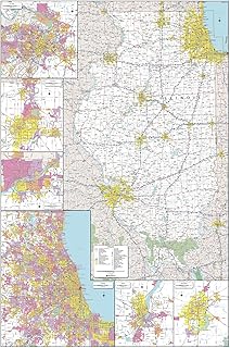 MapSherpa: Illinois State Wall Map - Large - 32 x 48 inch Poster - Front Lamination