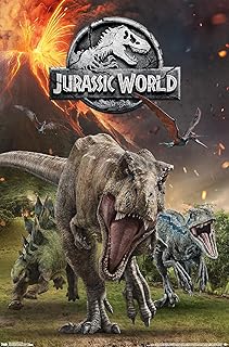 تريندز انترناشونال ملصق حائط مطبوع عليه Jurassic World: Fallen Kingdom-Group ، 22.4 بوصة × 34 بوصة ، نسخة فاخرة غير مؤطرة