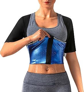 DYUAI Sauna Shirt for Women Weight Loss Sauna Suit for Women Waist Trainer Sweat Vest Workout Body Shaper Zipper