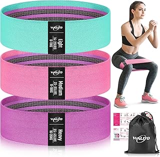 WALITO Resistance Bands for Legs and Butt, Fabric Exercise Loop Bands Yoga, Pilates, Rehab, Fitness and Home Workout, Strength Bands for Booty