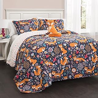 طقم لحاف 3 قطع بيكسي فوكس من لاش ديكور 16T000548 - كحلي، مفرد Twin Quilt Set 16T000548، البوليستر