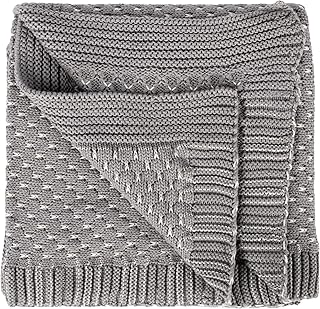 Betty Bean Baby Blanket, 100% Cotton, Oeko-Tex Standard 100, Knitted, 80 x 100 cm, Natural Colours, Versatile, Super Easy Care (Grey)