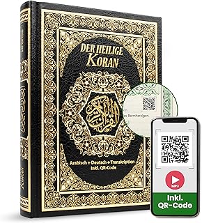 Koran Arabisch Deutsch Schwarz + Übersetzung + Hardcover Große Schrift inkl. Lautschrift für Anfänger - Quran Transkription - Heiliger Qur'an + Transliteration