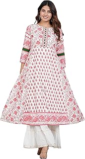 Yash Gallery Women's Floral Printed Anarkali Kurta