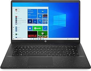 HP لابتوب 17.3 انش FHD 17-cn0041sa، انتل بنتيوم جولد، ذاكرة رام 4 جيجا، 128 جيجا اس اس دي، ويندوز 11 في وضع S، مع مايكروسوفت 365 بيرسونال يتضمن 12 شهر - اسود