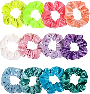 ربطات شعر مطاطية ناعمة للبنات من Whaline Neon Scrunchies Summer Velvet Hair Bobble Elastics