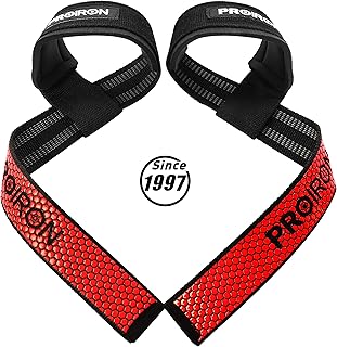 PROIRON Lifting Straps, Padded Cotton Wrist Straps with Double-Faced Anti-Slip Neoprene Padded Wrist Support CrossFit Training Hand Bar Straps