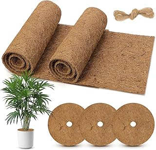 YICH Coconut Mat 2 Rolls 100 x 30 cm Coconut Mat Plants Coir Mat Coconut Mat Winter Protection Coconut Plant Protection for Pot Plants, Tree Trunk Protection, Plant Cover Frost Protection