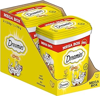 Dreamies Cat Snacks with Delicious Cheese - Crispy Outside & Creamy Inside - Cat Treats in Mega Box (2 x 350 g)