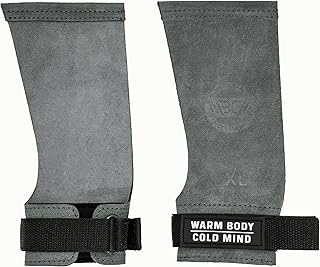 WARM BODY COLD MIND Leather Hand Grips with Wrist Wraps for Weightlifting, Powerlifting, Gymnastics, Cross Training, Pull Ups, Palm Protection, Prevent Injuries and Tears