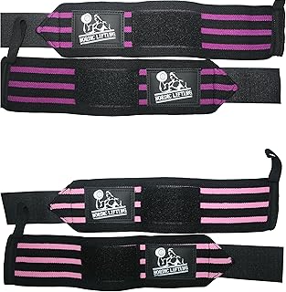 Wrist Wraps (2 Pairs) - Premium Support for Weightlifting, Crossfit & Gym