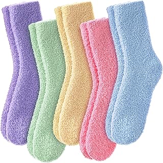 Womens Fuzzy Socks Warm Fluffy Socks Cozy Slipper Socks Microfiber Soft Sleep Winter Christmas Socks